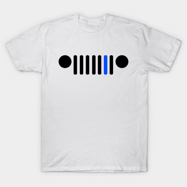 Jeep Police Blue Line Flag, Funny Design US Flag Gift T-Shirt by Printofi.com